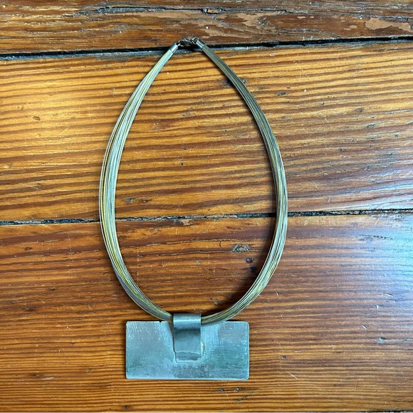 Handcrafted Unique Metal and Wire Necklace - Picture 8 of 9